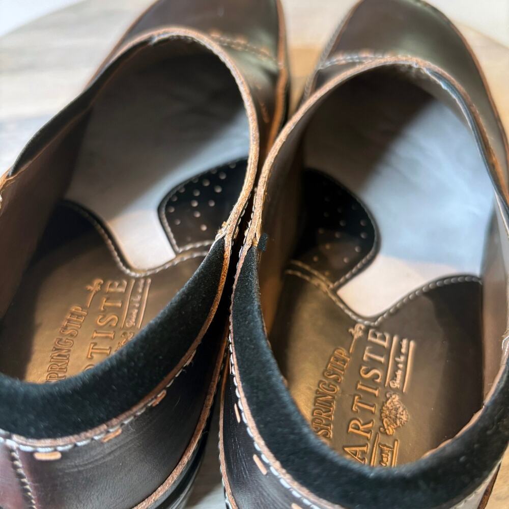 Spring Step L’Artiste Burbank Leather Slip On Clogs Black Women's EU 40 US 9.5 - Picture 10 of 12